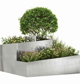 VidaXL Tuin Bloempot Zilver 80 x 80 x 50 cm Roestvrij staal