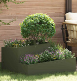 VidaXL Tuin Bloempot Olijf Groen 80 x 80 x 50 cm Koudgewalst staal