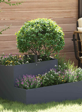 VidaXL Tuin Bloempot Antraciet 80 x 80 x 50 cm Koudgewalst staal