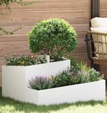 VidaXL Tuin Bloempot Wit 80 x 80 x 50 cm Koudgewalst staal