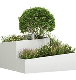 VidaXL Tuin Bloempot Wit 80 x 80 x 50 cm Koudgewalst staal