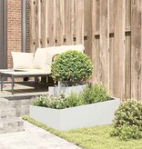 VidaXL Tuin Bloempot Wit 80 x 80 x 50 cm Koudgewalst staal