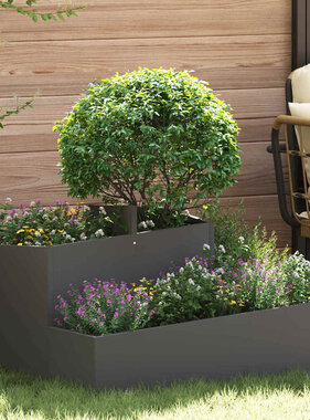 VidaXL Tuin Bloempot Zwart 80 x 80 x 50 cm Koudgewalst staal