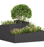 VidaXL Tuin Bloempot Zwart 80 x 80 x 50 cm Koudgewalst staal