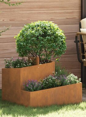 VidaXL Tuin Bloempot Bruin 60 x 60 x 50 cm Cortenstaal