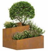 VidaXL Tuin Bloempot Bruin 60 x 60 x 50 cm Cortenstaal