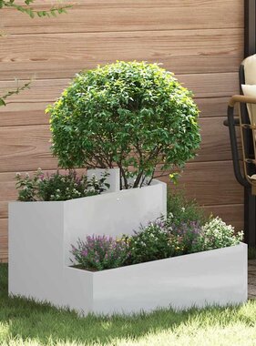 VidaXL Tuin Bloempot Zilver 60 x 60 x 50 cm Gegalvaniseerd staal