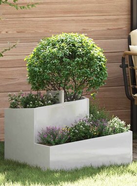 VidaXL Tuin Bloempot Zilver 60 x 60 x 50 cm Roestvrij staal