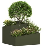 VidaXL Tuin Bloempot Olijf Groen 60 x 60 x 50 cm Koudgewalst staal
