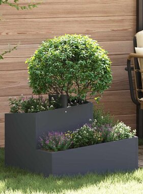 VidaXL Tuin Bloempot Antraciet 60 x 60 x 50 cm Koudgewalst staal