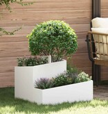 VidaXL Tuin Bloempot Wit 60 x 60 x 50 cm Koudgewalst staal