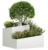 VidaXL Tuin Bloempot Wit 60 x 60 x 50 cm Koudgewalst staal