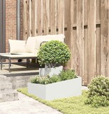 VidaXL Tuin Bloempot Wit 60 x 60 x 50 cm Koudgewalst staal