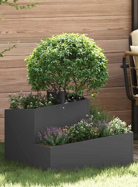 VidaXL Tuin Bloempot Zwart 60 x 60 x 50 cm Koudgewalst staal