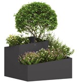 VidaXL Tuin Bloempot Zwart 60 x 60 x 50 cm Koudgewalst staal
