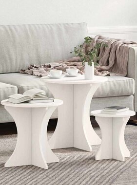 VidaXL Salontafel 3 pcs Wit