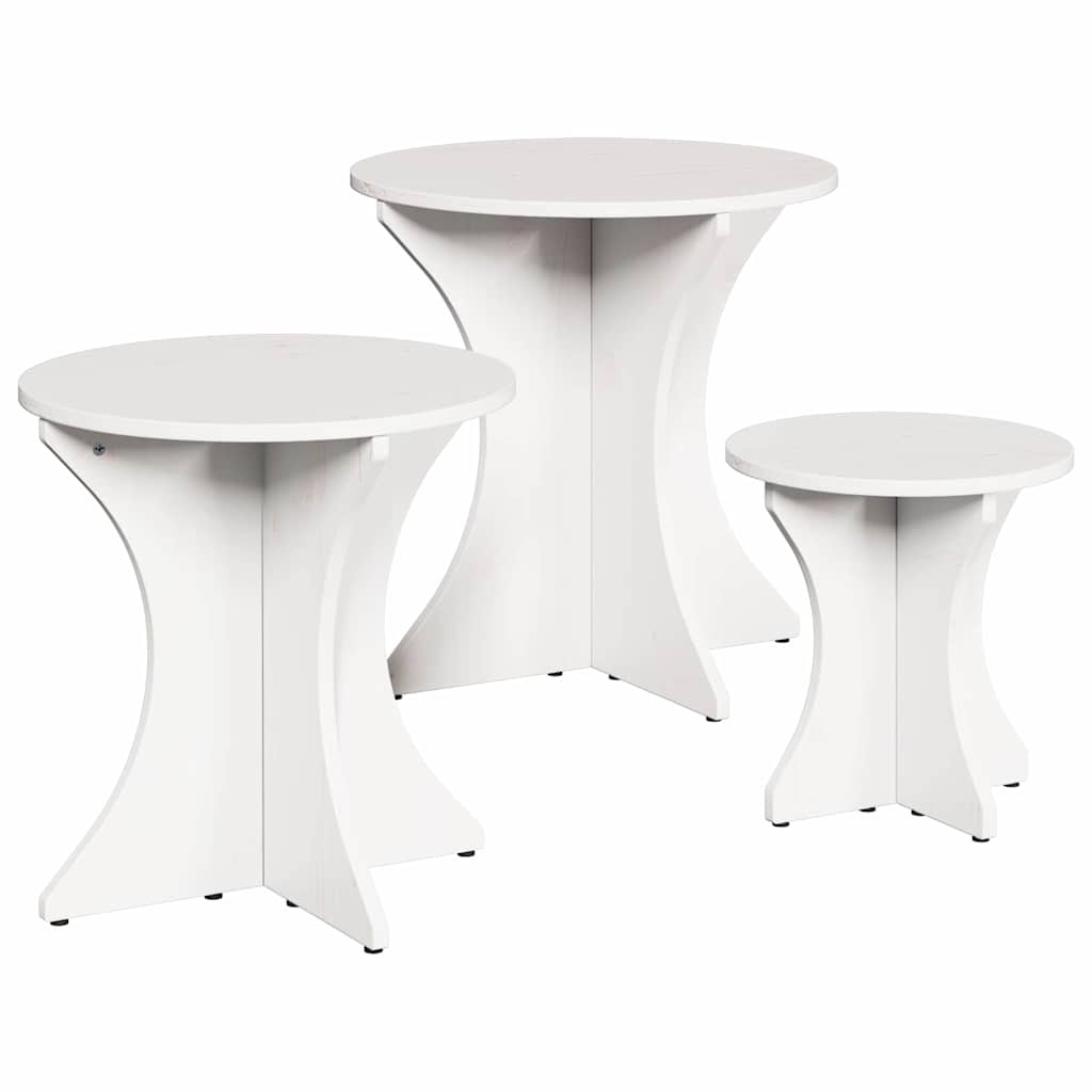 VidaXL Salontafel 3 pcs Wit
