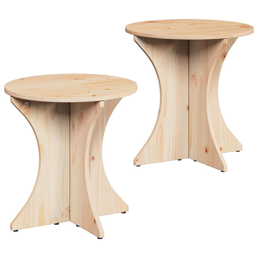 VidaXL Salontafel 2 pcs Naturel Massief grenenhout