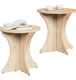 VidaXL Salontafel 2 pcs Naturel Massief grenenhout