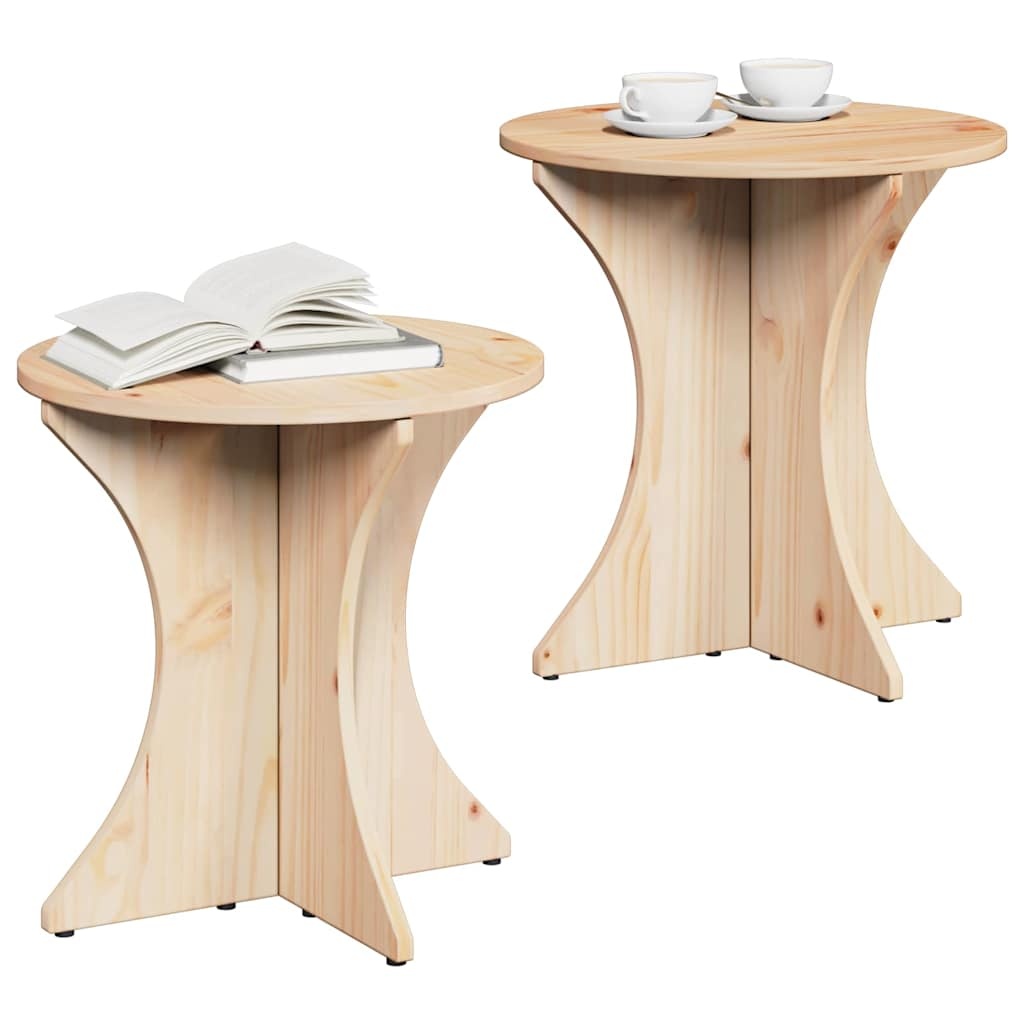 VidaXL Salontafel 2 pcs Naturel Massief grenenhout
