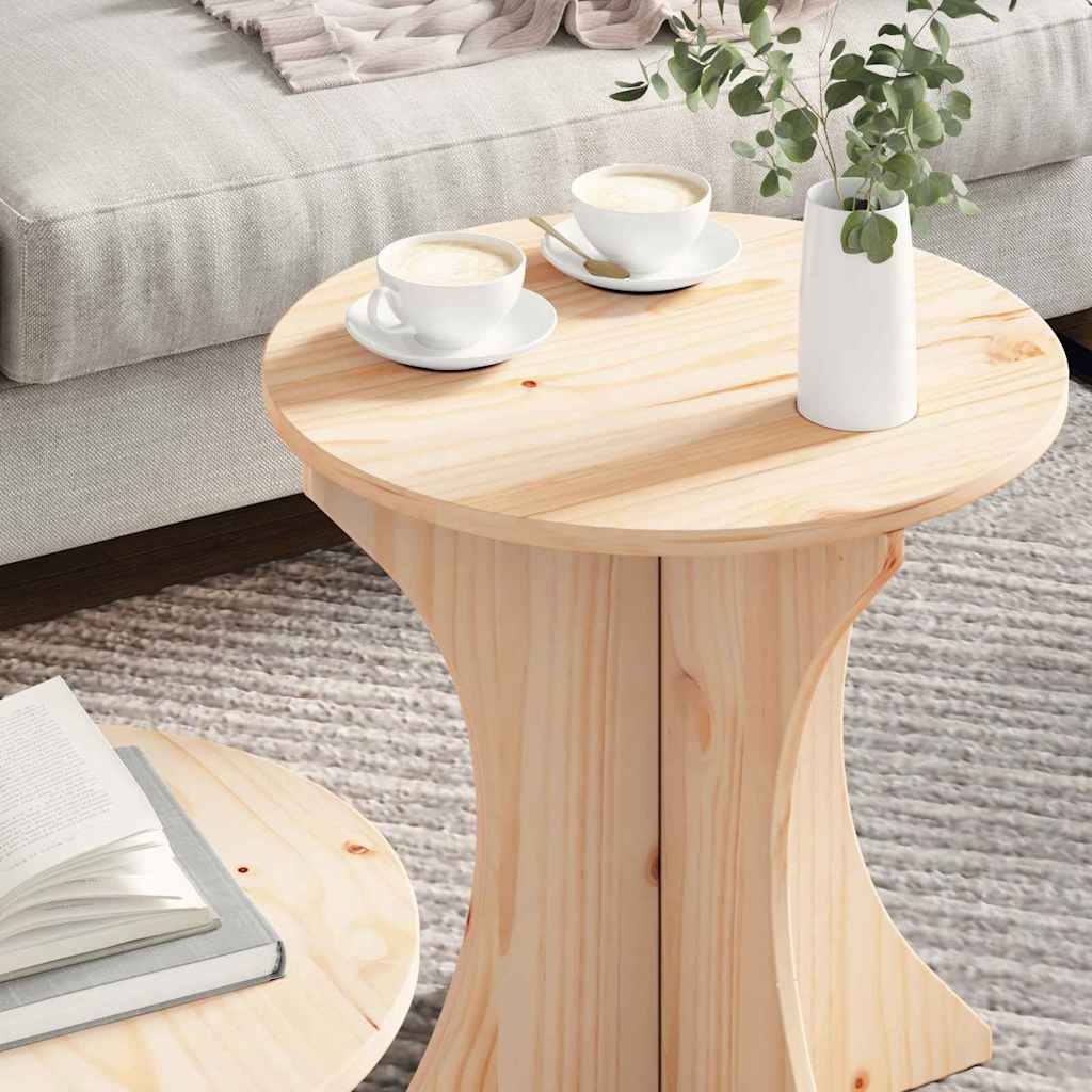VidaXL Salontafel 2 pcs Naturel Massief grenenhout