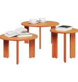 VidaXL Salontafel 3 pcs Wasbruin Massief grenenhout