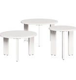 VidaXL Salontafel 3 pcs Wit Massief grenenhout