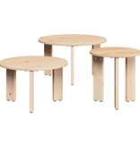 VidaXL Salontafel 3 pcs Naturel Massief grenenhout