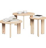 VidaXL Salontafel 3 pcs Naturel Massief grenenhout