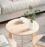 VidaXL Salontafel 3 pcs Naturel Massief grenenhout