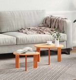 VidaXL Salontafel 2 pcs Wasbruin Massief grenenhout