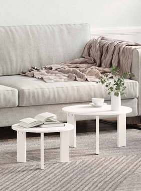 VidaXL Salontafel 2 pcs Wit Massief grenenhout