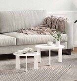 VidaXL Salontafel 2 pcs Wit Massief grenenhout
