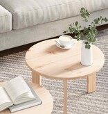 VidaXL Salontafel 2 pcs Naturel Massief grenenhout