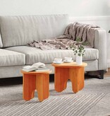 VidaXL Salontafel 2 pcs Wasbruin Massief grenenhout