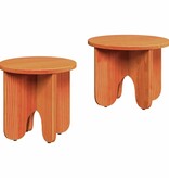 VidaXL Salontafel 2 pcs Wasbruin Massief grenenhout