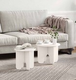 VidaXL Salontafel 2 pcs Wit Massief grenenhout