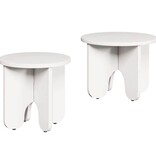 VidaXL Salontafel 2 pcs Wit Massief grenenhout