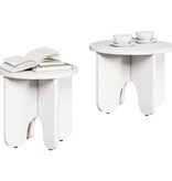 VidaXL Salontafel 2 pcs Wit Massief grenenhout