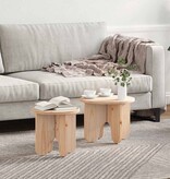 VidaXL Salontafel 2 pcs Naturel Massief grenenhout