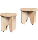 VidaXL Salontafel 2 pcs Naturel Massief grenenhout