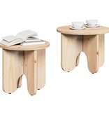 VidaXL Salontafel 2 pcs Naturel Massief grenenhout