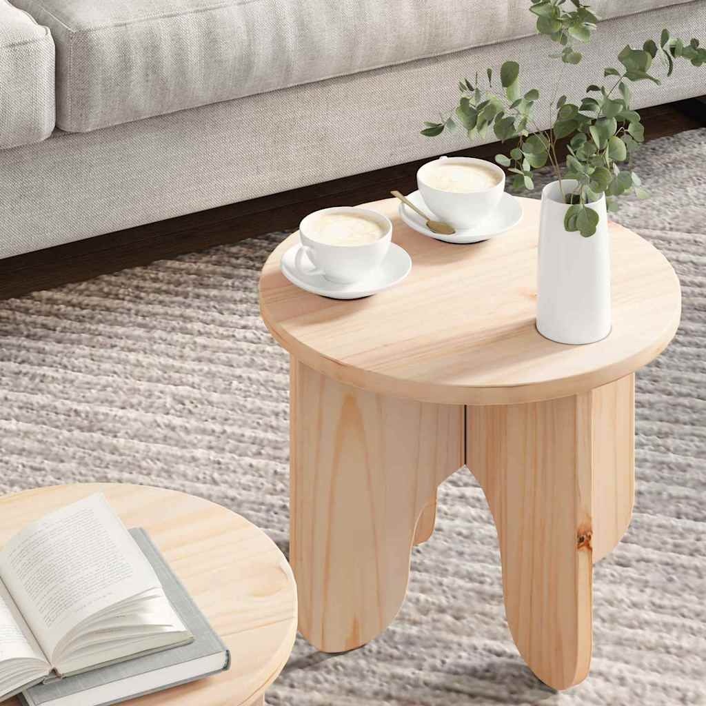 VidaXL Salontafel 2 pcs Naturel Massief grenenhout