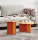 VidaXL Salontafel 2 pcs Wasbruin Massief grenenhout