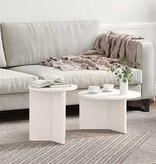 VidaXL Salontafel 2 pcs Wit Massief grenenhout