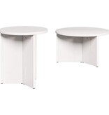 VidaXL Salontafel 2 pcs Wit Massief grenenhout