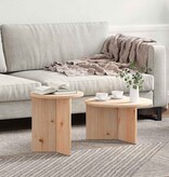 VidaXL Salontafel 2 pcs Naturel Massief grenenhout