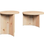 VidaXL Salontafel 2 pcs Naturel Massief grenenhout
