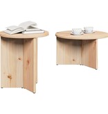 VidaXL Salontafel 2 pcs Naturel Massief grenenhout