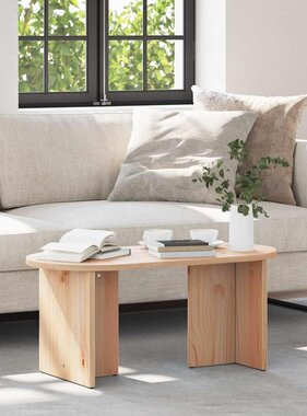 VidaXL Salontafel Naturel 80 x 39,5 x 35 cm Massief grenenhout